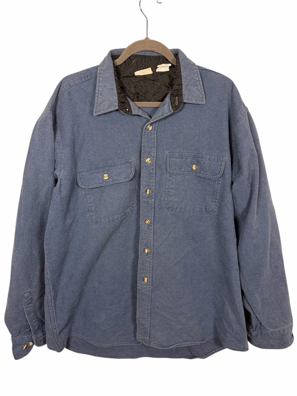 Vintage Field & Stream 2XLT Chamois Shirt Jacket Blue Made in USA